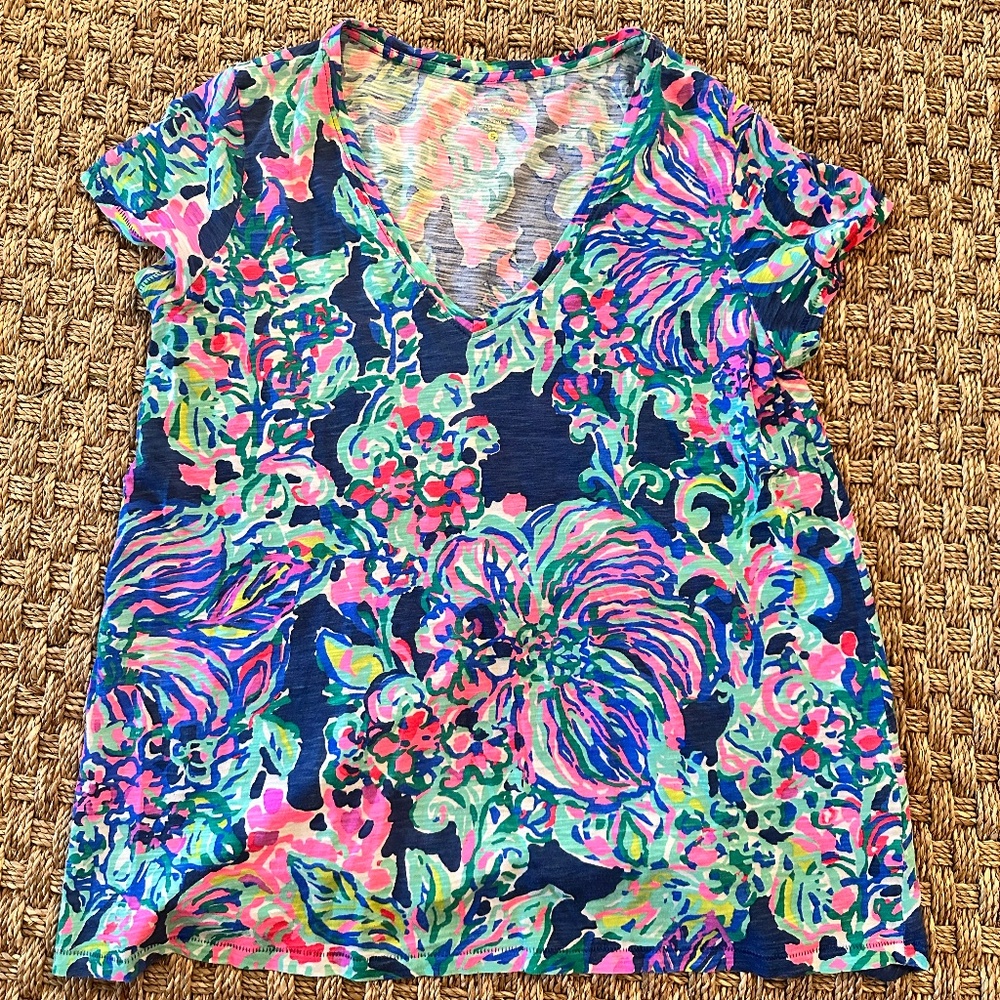 Lilly Pulitzer V-Neck Short-Sleeve Top